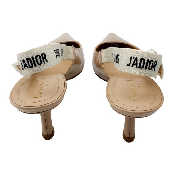 CHRISTIAN DIOR NUDE PATENT RIBBON J'ADIOR SLINGBACK PUMPS - Picture 6 of 11